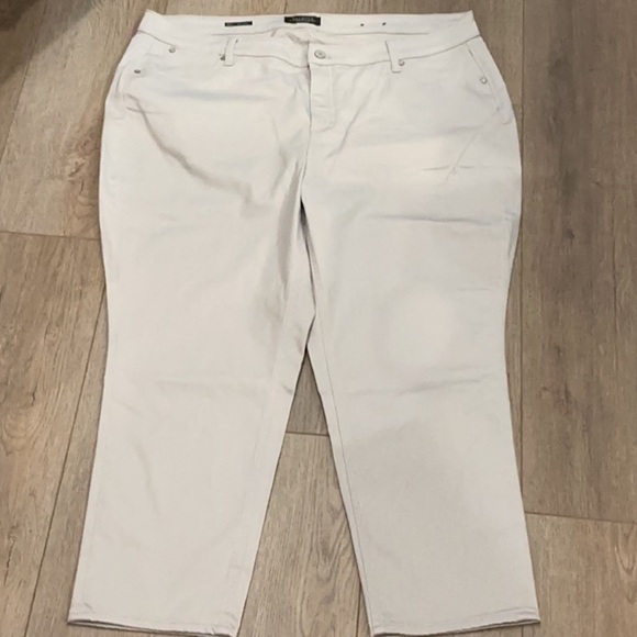 Talbots Women's Flawless Five Pockets Slim Ankle Light Gray Jeans Size 22WP - Picture 1 of 7